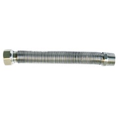 Engate Flexível em Aço Inox Macho - Fêmea - Sem Canopla - Passagem Plena