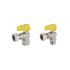 Válvula Angular Giratória com Alavanca em Alumínio Norm-Gás