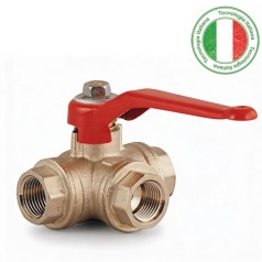 Fêmea-Fêmea-Fêmea Passagem em T com Alavanca em Alumínio