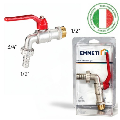 Torneiras de Esfera com Alavanca Corpo em Latão Niquelado