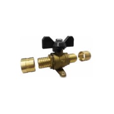 Válvula de Esfera com Anel Deslizante com Base de Fixação c/ Alavanca Preta 